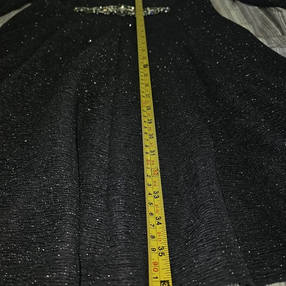 Eliza J Navy Sparkle Stretch Dress Embellished Waist Size 10 - Picture 7 of 15